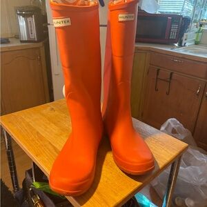 Hunter Vibrant Orange Waterproof Boots